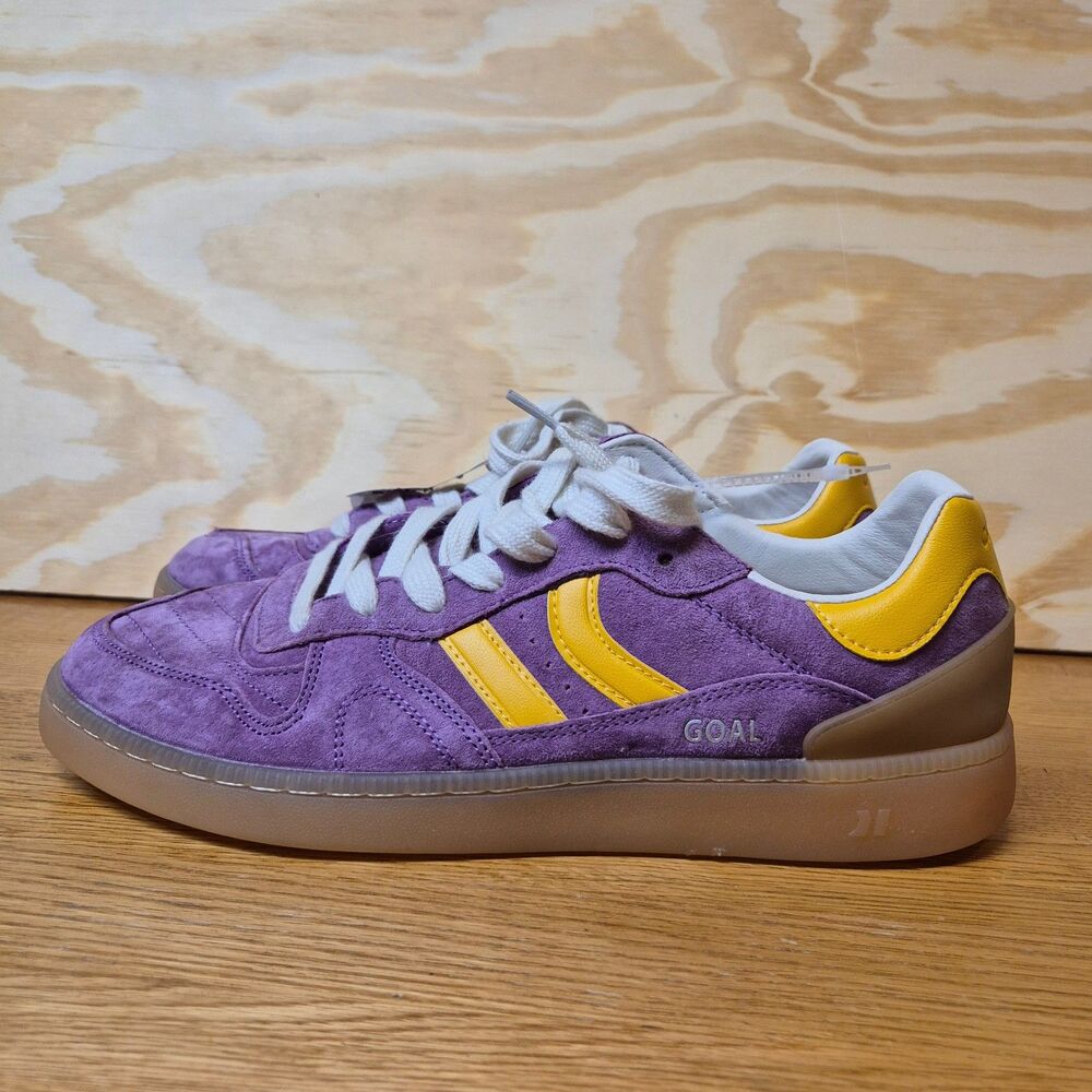 Coolway GOAL Purple Yellow Suede Sneakers Mens US 11 EU45 NWT Retro Gum Sole